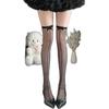 Japanese Black Silk Knee Socks Tight-Fitting Bottoming Bare Legs Pure Desire Bow Stockings Jk Matte Knee Socks