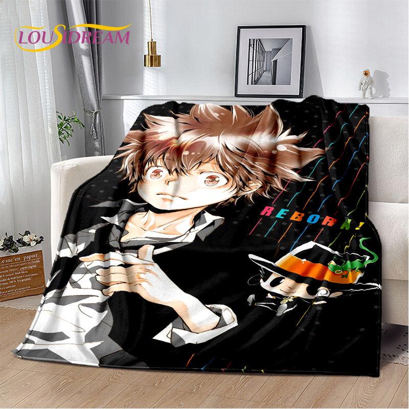 Coperta morbida in peluche, coperta in flanella, coperta da divano per soggiorno, camera da letto, letto, divano, copertura per picnic, per bambini, di Hitman Reborn