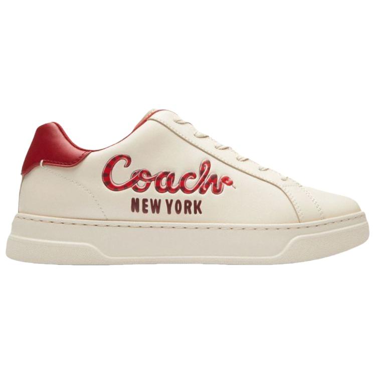 Coach Highline Synthetic Leather Snake Year Limited Round Toe Lace-Up Flat Low-Top Sneakers Men Sneakers White CAD56-CAH