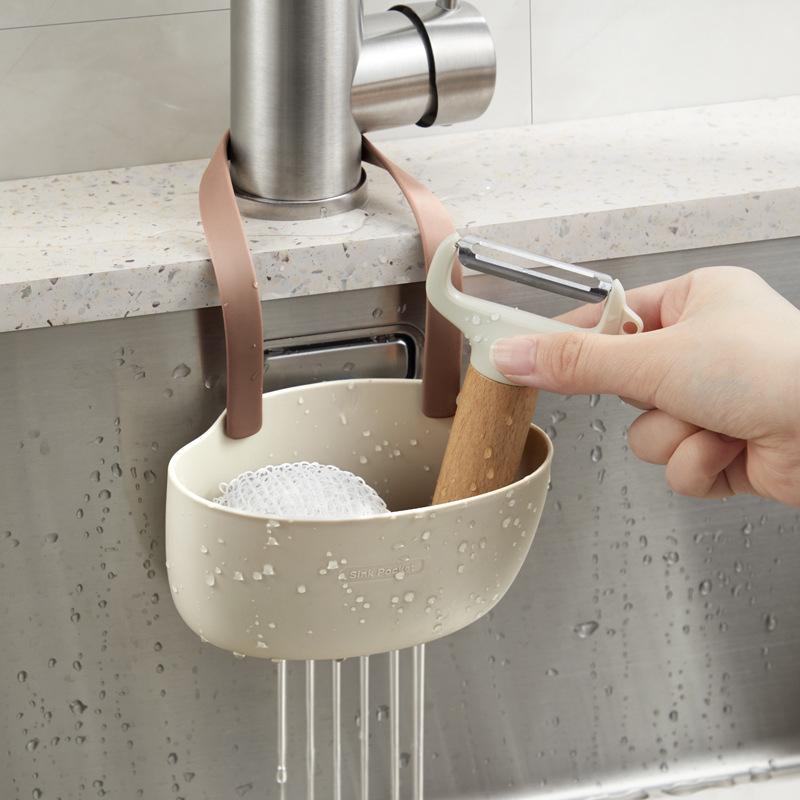 Kitchen Sink Draining Rack Hanging Basket Sink Draining Hanging Bag Soap Sponge Drain Rack Holder Wash Organizer Bathroom Soap Shelf