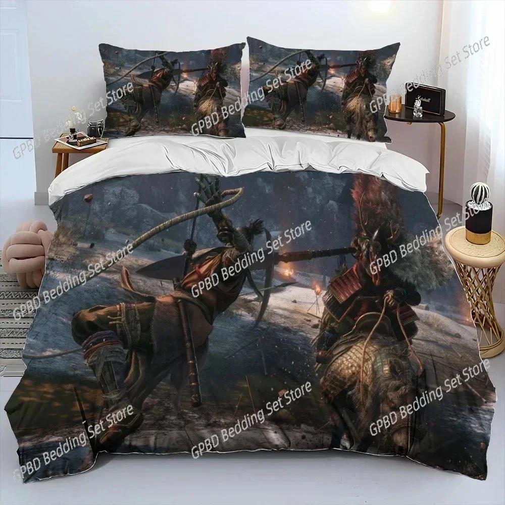 Comforter S-Sekiro Shadows Die Twice Game Bedding Set 3D Printed Suitable For Bedroom Kids Home Textile