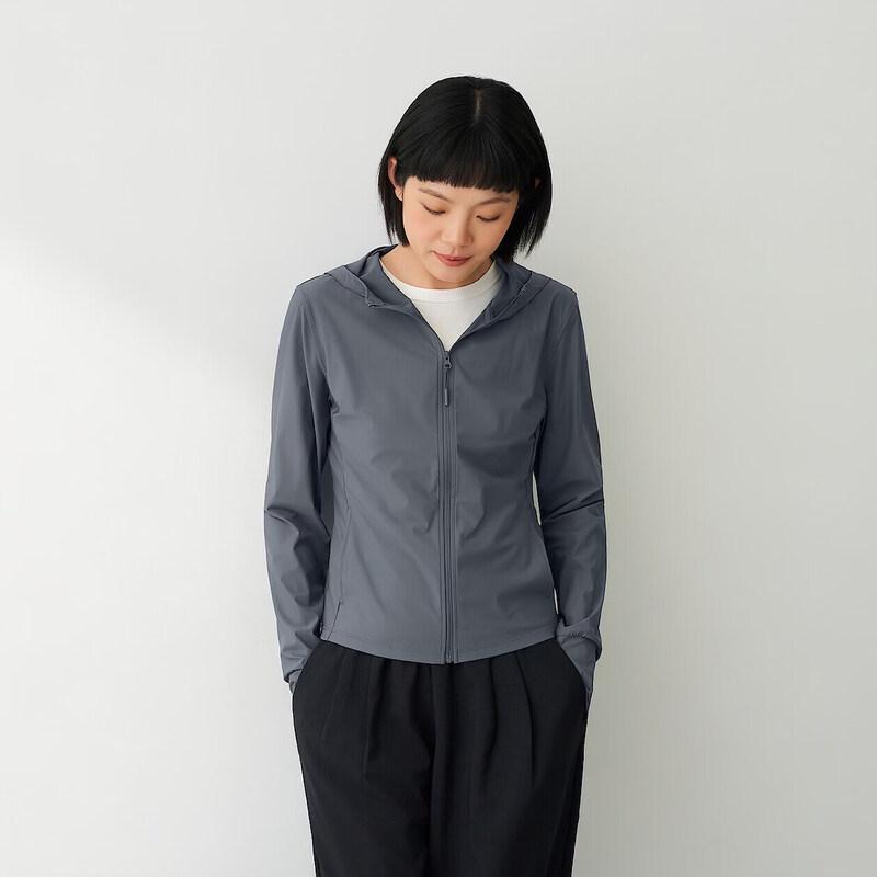 MUJI Women's UV Protection Cool Touch Lightweight Zip Hoodie
