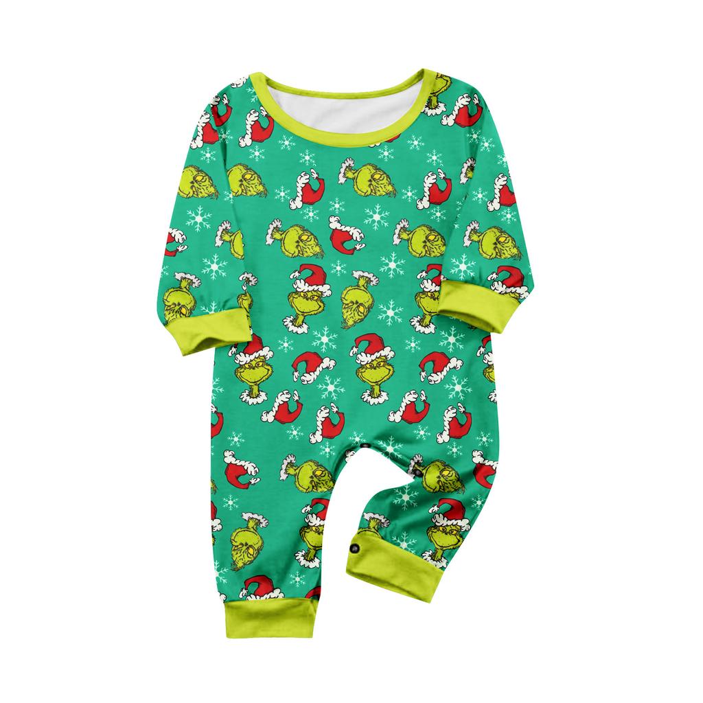 Parent-child Christmas Print Home Suit Long-sleeved Top And Pants