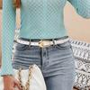 Stylish Adjustable PU Leather Belts Retros Trendy Accessory Fashion Luxurious Belt for Women Daily Outfits