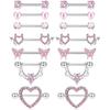 European & American Zircon Heart Moon Stainless Steel Pink Nipple Rings Body Jewelry