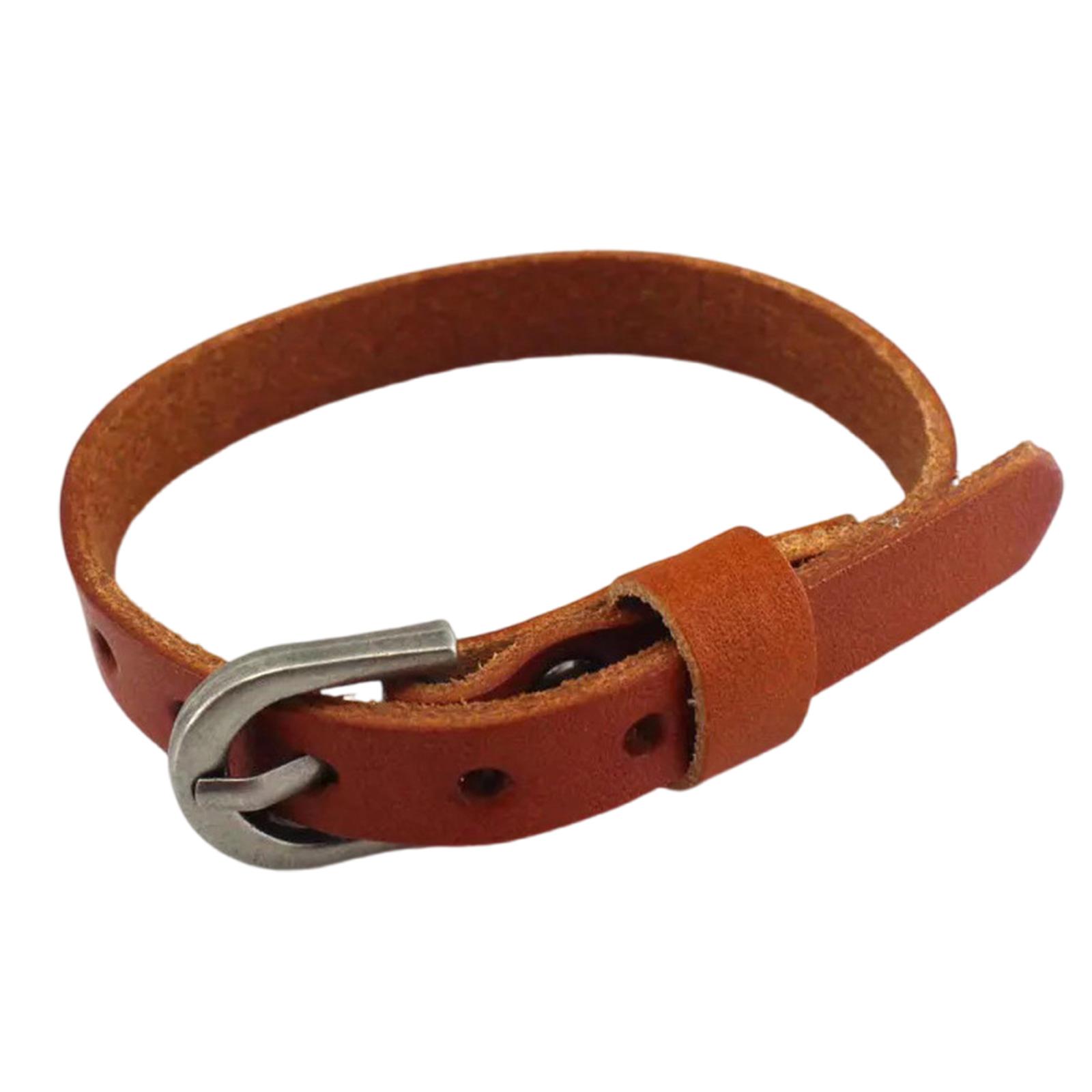 Bracelet à lanière en cuir souple Bijou de poignet élégant Bracelet en cuir à porter au quotidien Adapté à diverses occasions 6 brown
