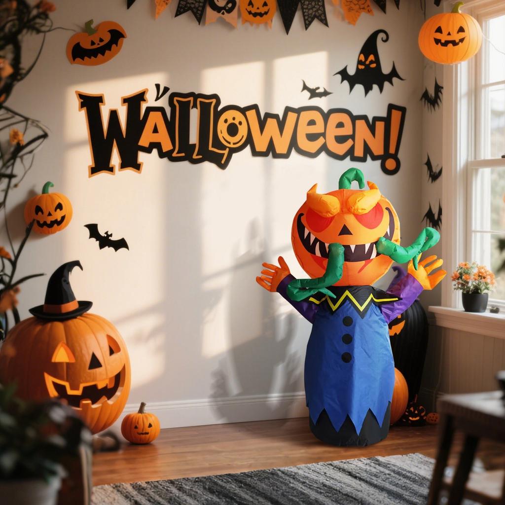 Aufblasbare leuchtende Halloween-Dekoration für Partys, Heimdekoration, Ornamente, einfach zu installieren und voller Atmosphäre