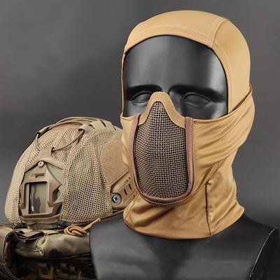 Tactical Full Face Mask Mesh Balaclava Cap Motorcycle Army Airsoft Paintball Headgear Hunting CS Game Protective Mask