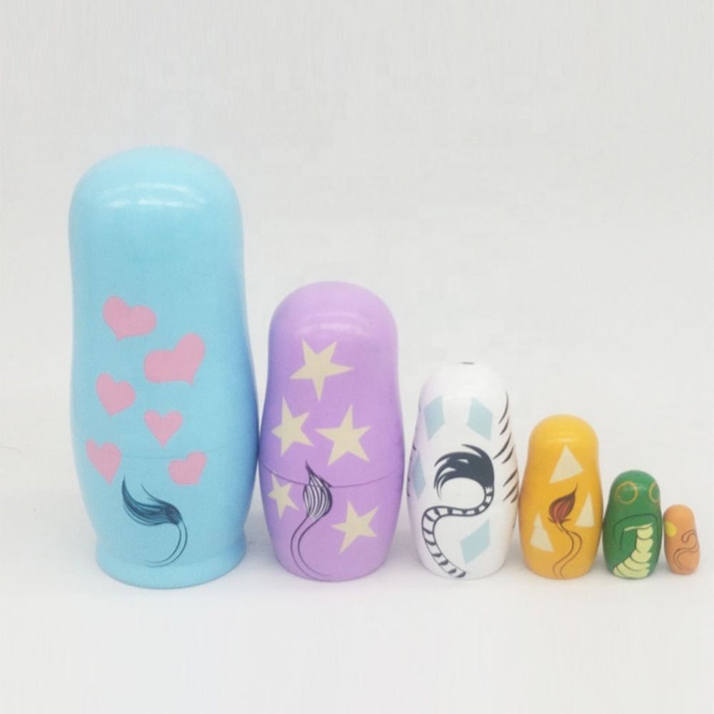 Japanese Girl Animal Matryoshka Doll Snowman Girls Russian Doll Wooden Stacking Dolls  Kids Toys