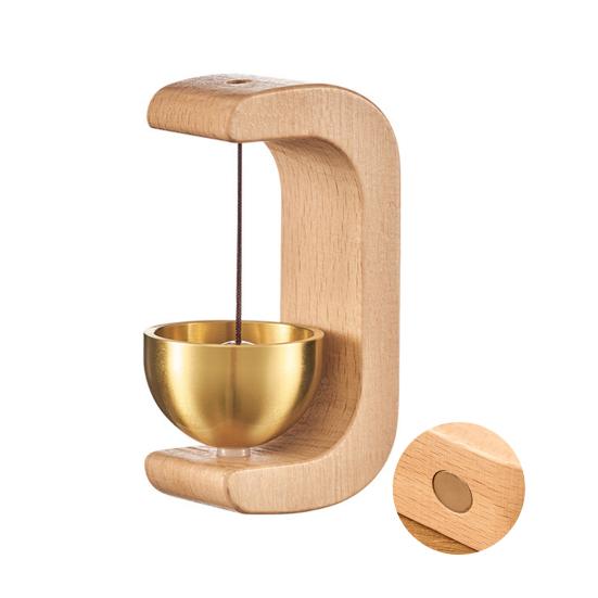 Jijijing Entry Doorbell, Magnetic Hanging Bell, Solid Wood Metal Wind Chime, Crisp Sound Door Chime for Home Shop Studio Doors Decoration