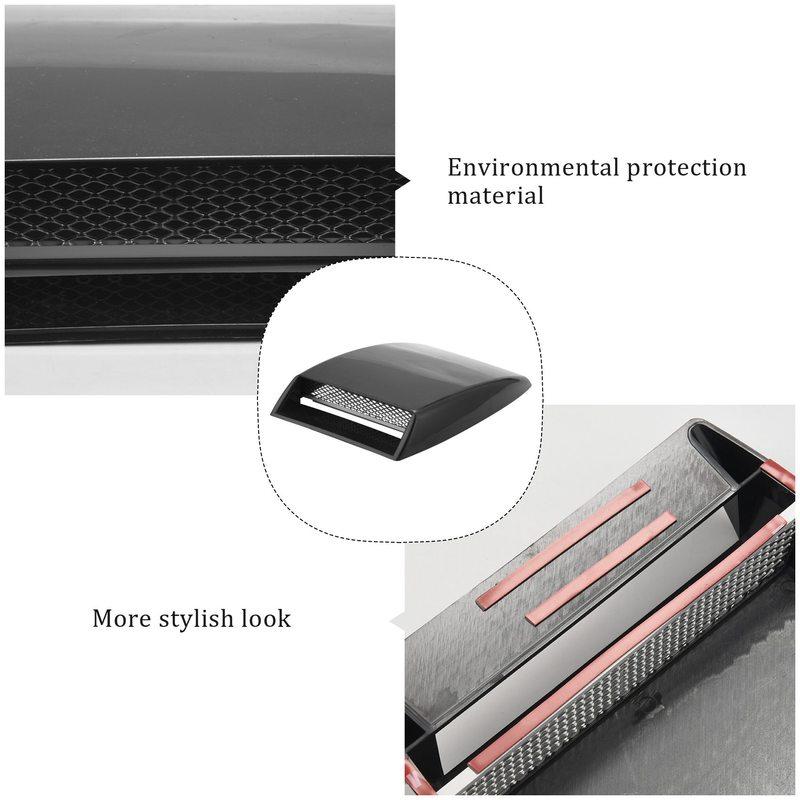 Car Hood Scoop Universal Air Flow Vent Black With Mesh