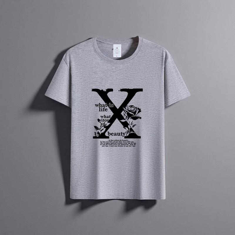 Sommer neues Unisex vielseitiges reines Baumwoll-T-Shirt modisches lässiges Rundhals-Oberteil atmungsaktive lockere Passform Print Kurzarmhemd