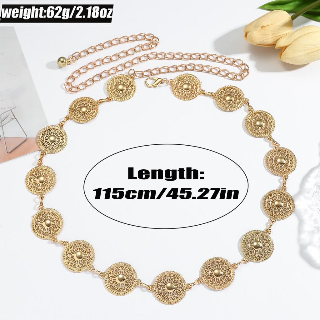 Bohemian Retro Metal Waist Chain for Women - Ethnic Style Body Jewelry