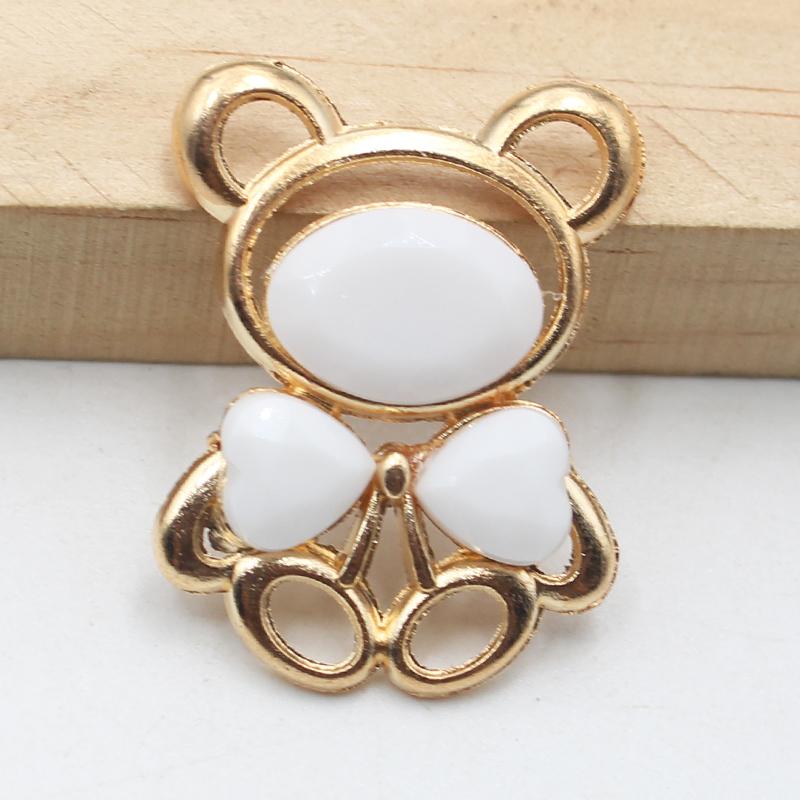 10pcs25 * 30MM Fashionable And Cute Alloy Teddy Bear DIY Accessories Hair Accessories Cartoon Phone Case Hole Shoe Accessories