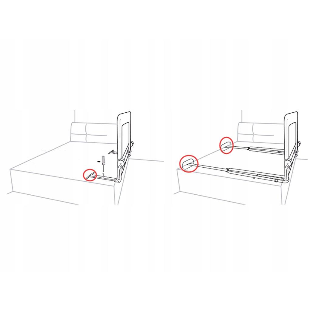 Protective Bed Rail 180 X 42 X 35 Cm Nukido Gray