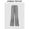 UR Women's Winter Patchwork Plaid Drawstring Wide-Leg Pants