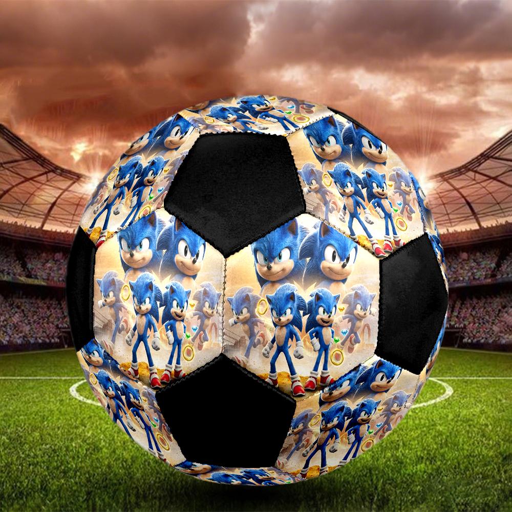 1pc Sonic The Hedgehog Football Soccer Ball Size 5 Indoor Soccer Ball Fashion Colorful Backyard Game -Great For Sports Fans Gift HE85