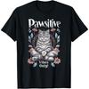Pawsitive Vibes Only Yoga Poses Kitten British Shorthair Cat T-Shirt(9)