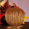 Yousheng Twinkle Gresskar Nattlampe med Timer Halloween Glass Stjernenattlamper Auto-Av LED Høstdekorasjon for Bordplate Peishylle