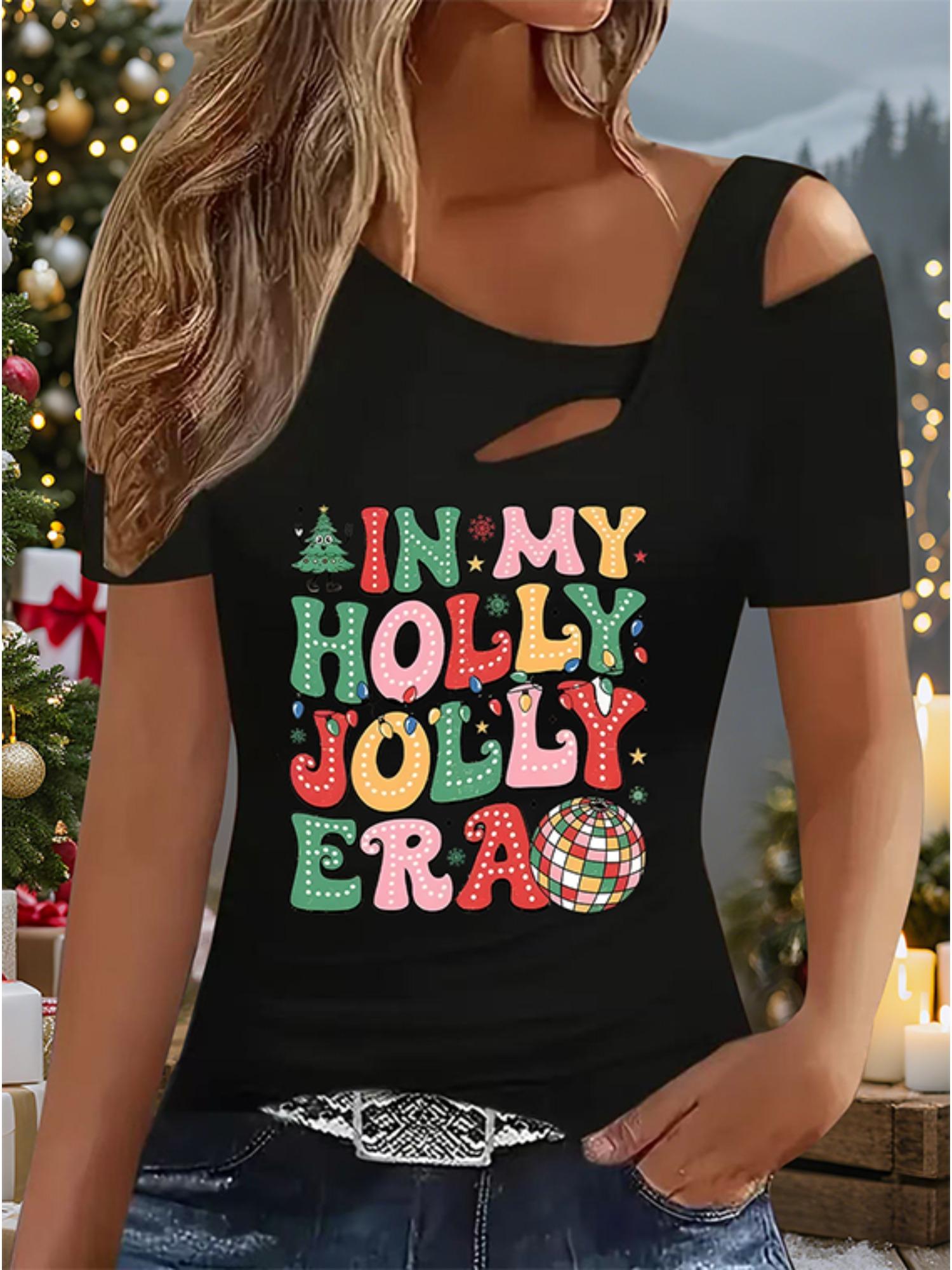 

Женский Новый Повседневный Топ Рождество Хэллоуин Рождественский Подарок Топы Рубашка Блузка S чёрный