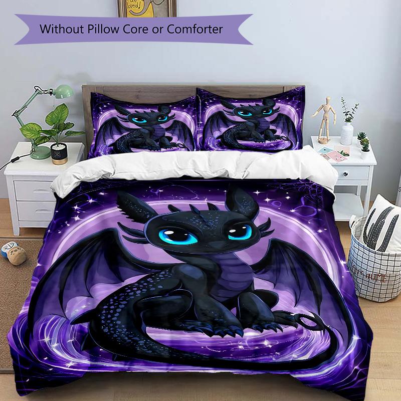 Magical Dragon Flight Print 3Pcs Bedding Setduvet Cover With 2 Bedropillowcase Home Birthday Gift