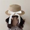 French Style Children Straw Hats Spring Summer Baby Sun Hat Trendy Bow Lace Straw Hat  for Kids