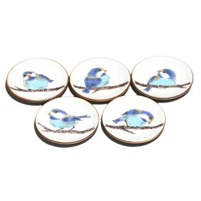 Kutani Ware Seikou Kiln Hime Plate (set of 5) Sanjaku SK-386 [Chopstick Rest, Small Bean Plate]