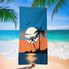 Tropical Sunset Silhouette Beach Towel Minimalist Print Quick Dry Absorbent Towel