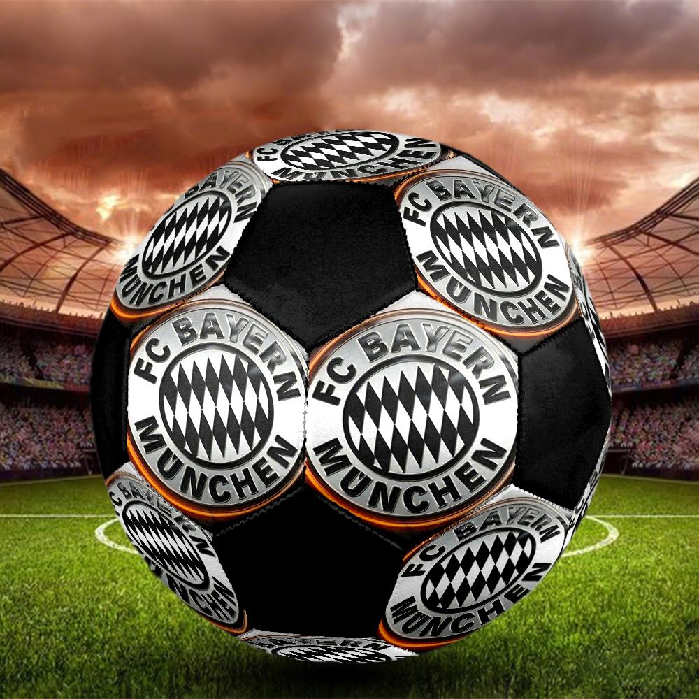 FC Bayern Munich Indoor Soccer Ball Colorful Machine Stitched PVC Size 5 Team Training Competition Ready Durable High-Bounce Cool Sports Gift