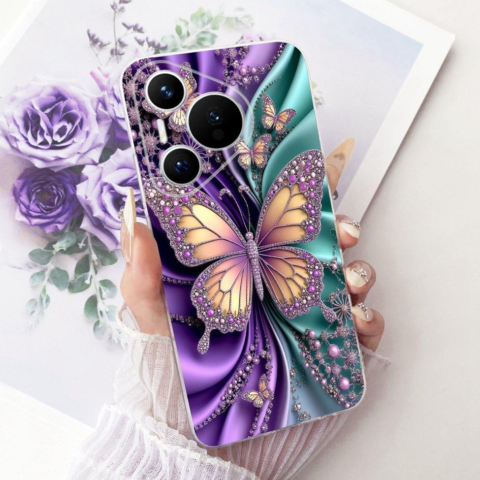 For Huawei Pura 70 Clear Case Aesthetic Luxury Cute Fashion Flowers Funny Painted Casing For Huawei ADY-LX9 ADY-AL00