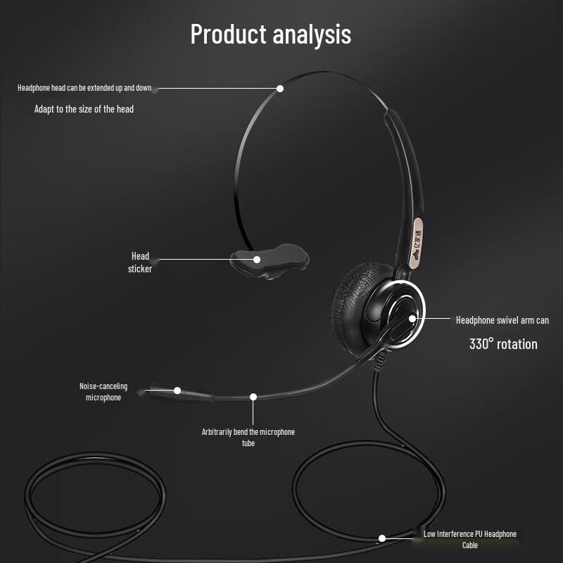 Cuffie Professionali per Call Center Yijiatong Y500/Y500D (Versione NC)