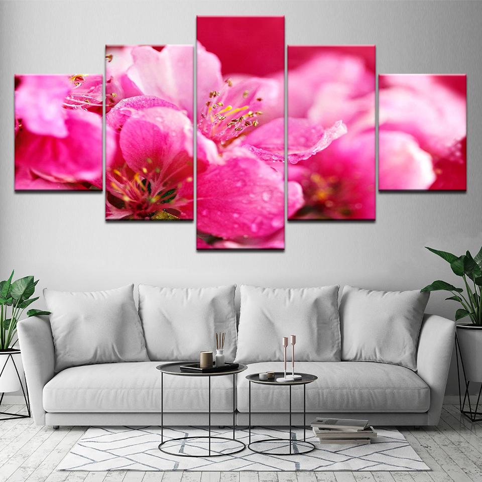 Modern Canvas Painting Wall Art Poster 5 Piece Flower Modular Picture Home Decoration Print On Canvas For Living Room