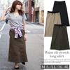 Stretch Twill Long Maxi Size 3L Wc-0109 [jungle Jalopy] Skirt, Skirt, Women's, Khaki,
