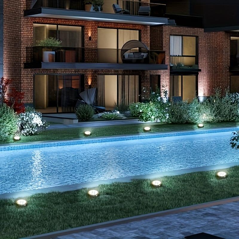 5PCS 8LED Super Bright Solar Buried Light, Outdoor IP44 Waterproof, Automatic Closing and Opening, Warm Light, White Light