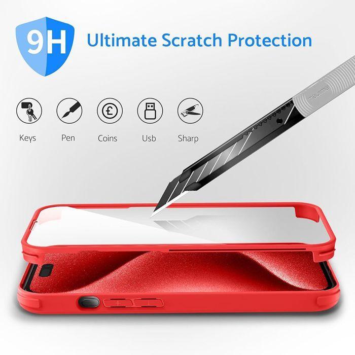 Coque pour iPhone 18 Pro, Protection Intégrale Avant et Arrière - Bordure Rouge