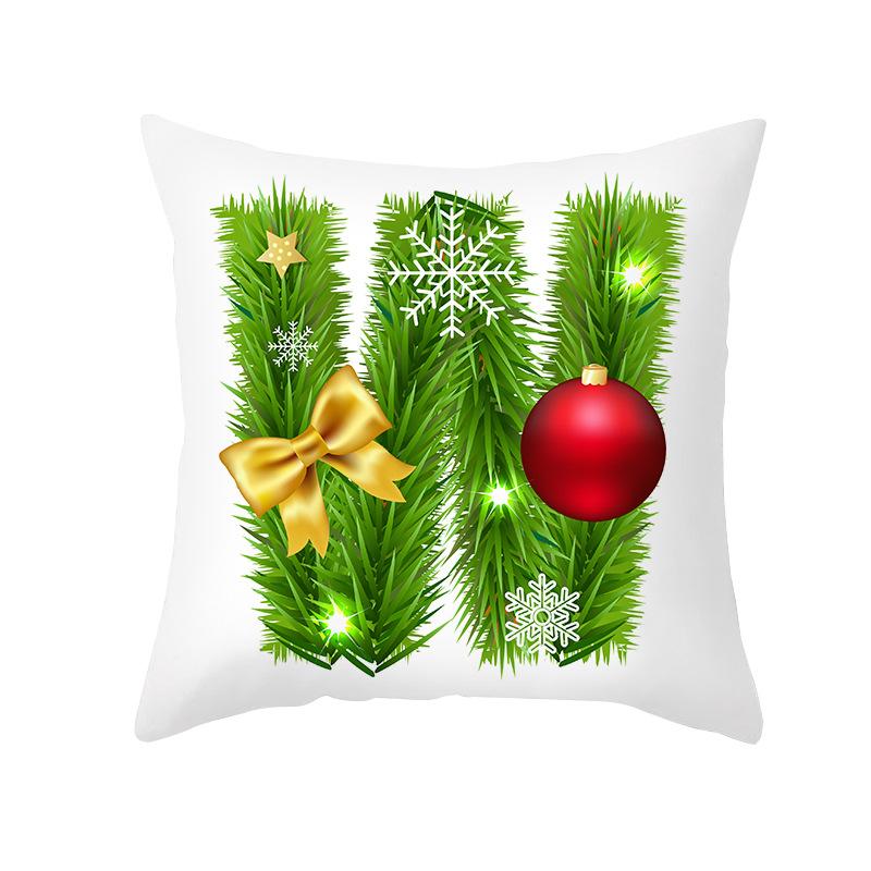 Christmas Pillow Cover Cartoon Green Letter Series Office Pillow Cover Printed Cushion Cover Cross-border