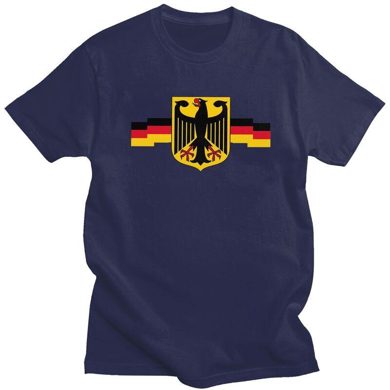 Custom German Eagle On Shield T Shirts for Men Pure Cotton Tee Tops Germany Flag Tshirt Casual Tshirt Clothing