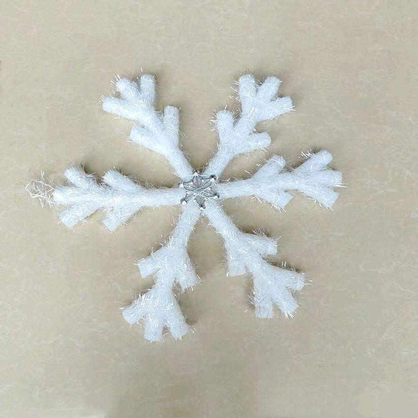 Εορταστικά Στολίδια Νιφάδας Χιονιού Τυλιγμένα με Σενίλ Σύρμα για Διακόσμηση Χριστουγεννιάτικου Δέντρου