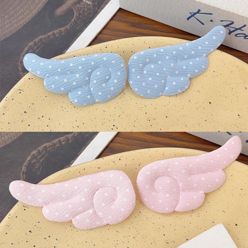 Korean Sweet Cute Dot Wings Fabric Hairclips for Women Girls Duckbill Clip Barrettes Hair Styling Accessories Hairpin Daily Wear