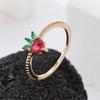Vibrant Fruit Zircon Adjustable Open Ring - European & American Fashion Jewelry