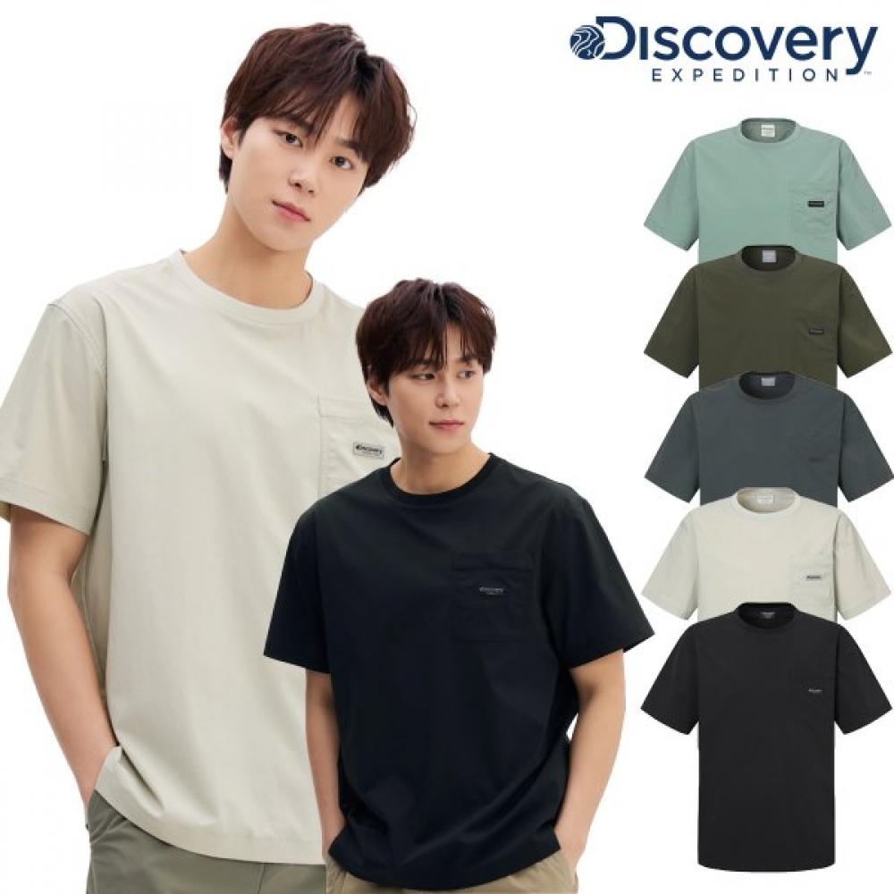 

Discovery Summer Cooling Men FreshvenT Woven ChesT PockeT T shirT Dmr black (BKS)/95