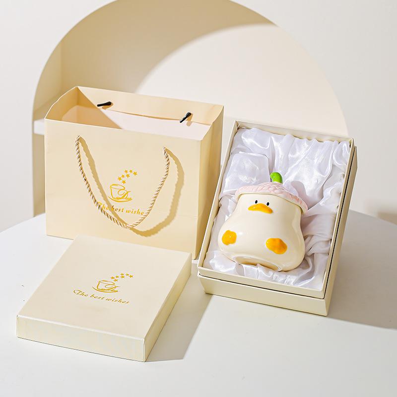 Cana Ceramică Creativă Drăguță Rață Suvenir Aspect Înalt Drăguț Animal de Companie Personalitate Desen Animat Ceașcă de Cafea Cană Înaltă