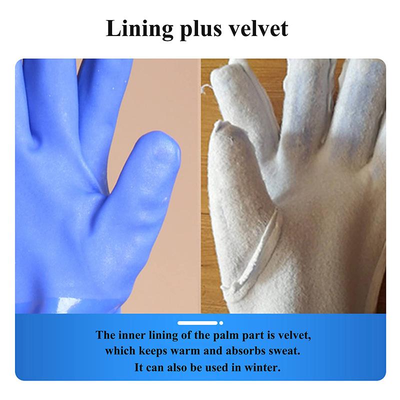 Long Waterproof Rubber Gloves PVC Waterproof Work Gloves Industrial Agriculture Fishing Long Sleeve PVC Resistant Gloves