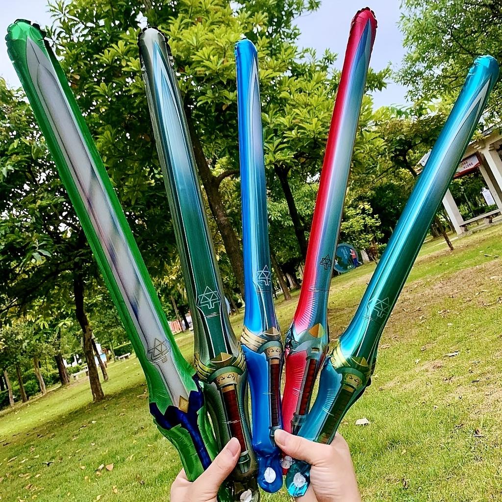 6/12pcs Mix Birthday Party Balloon Decoration Inflatable Sword Celebrate Refueling Stick Balloon Cheering Rave Festival Balloons