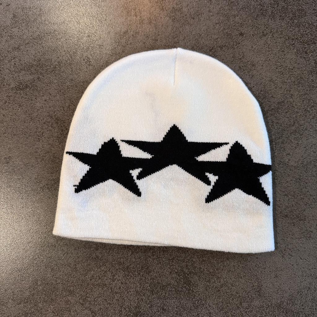 Beanie Fall Winter Knitted Cap With Star Pattern For Casual Gift Streetwear