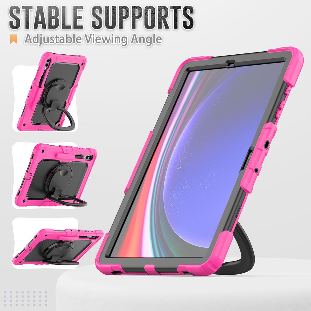 Rotating Stand Case Universal For Samsung Galaxy Tab S10 S9 FE Plus 12.4 Inch SM-X820 X826 X610 X616 X810 X816 Heavy Duty Cover