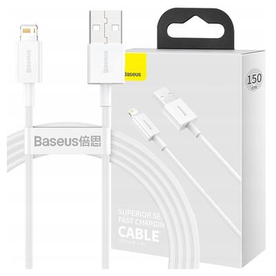 Baseus Superior Series USB To Lightning Cable, 2.4A, 1M (White)