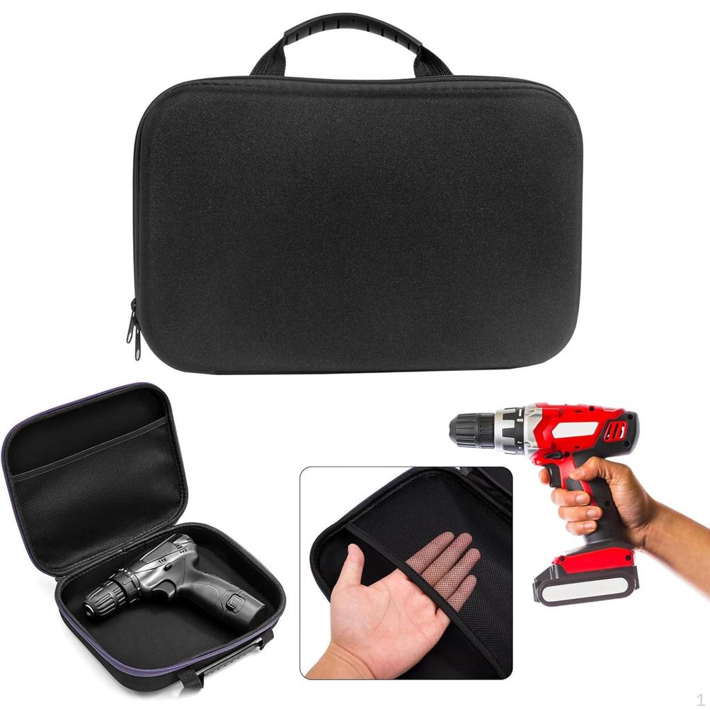 Electric Drill Carry Case Carrying EVA Accessories with Inner Mesh Pocket Tool Box for