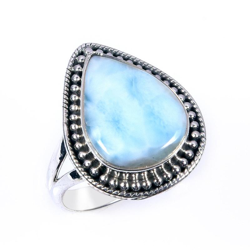 Natural Republic Larimar Gemstone 925 Solid Sterling Silver Gift Ring S.7 d9p97