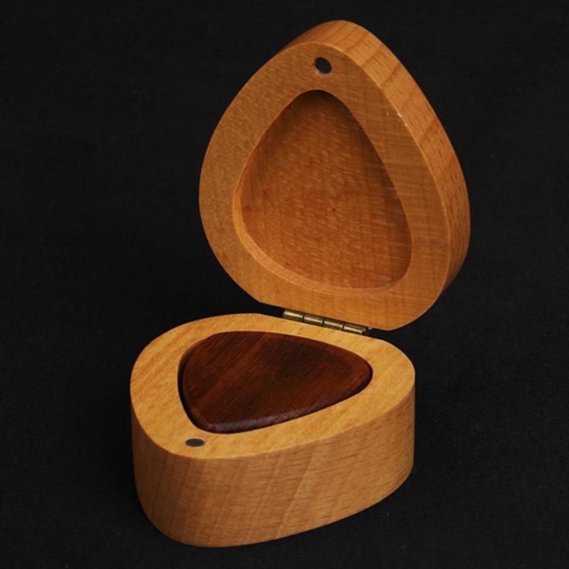 Wood Acoustic Guitar Pick Plectrum Hearted Shape Picks Wood, Handmade, Groove Design,Excellent Gift